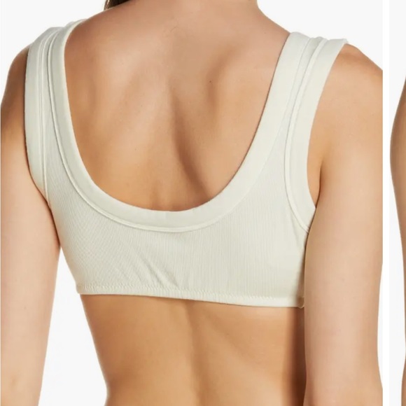 🤍SKIMS STRETCH COTTON RIBBED CROP TOP IN BONE 3X - Picture 2 of 4